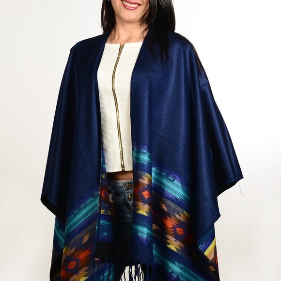 ANDEAN Alpaca PONCHO, Unisex, Artisanal Free Ship - Picture 3 of 12